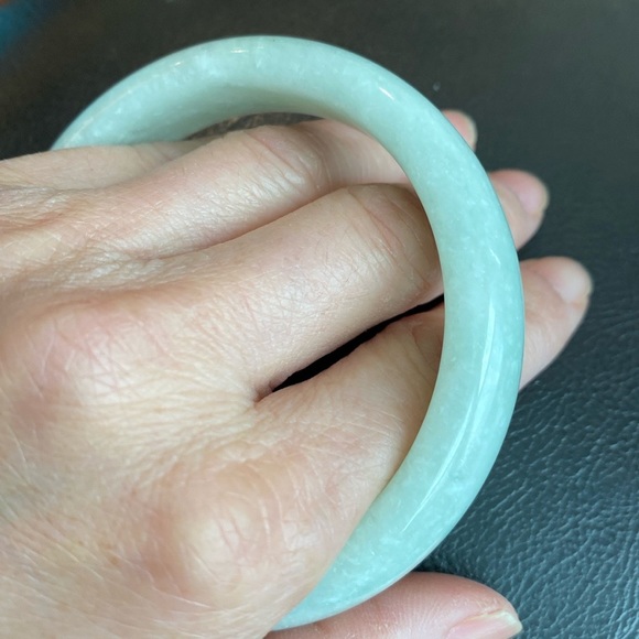NEW White Jade Bangle Bracelet 60mm Width 15mm - JH8 - Picture 3 of 11